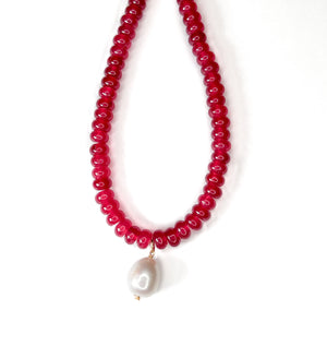 Open image in slideshow, Red Jade Necklace

