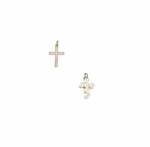 Open image in slideshow, Pearl Cross Charms
