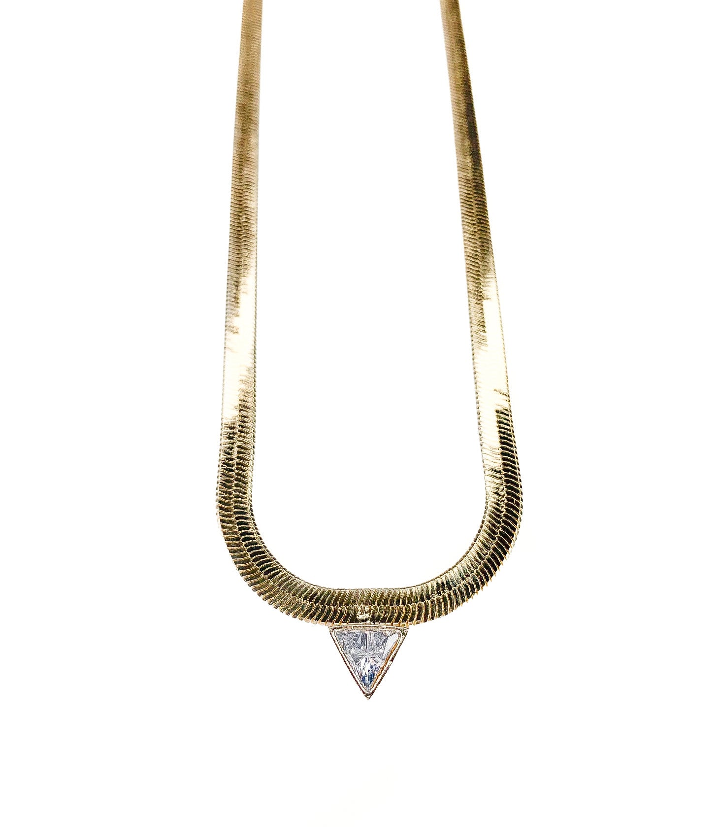 Herringbone & Diamond Necklace